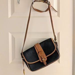 Dooney & Burke Navy & Tan Leather Crossbody Bag